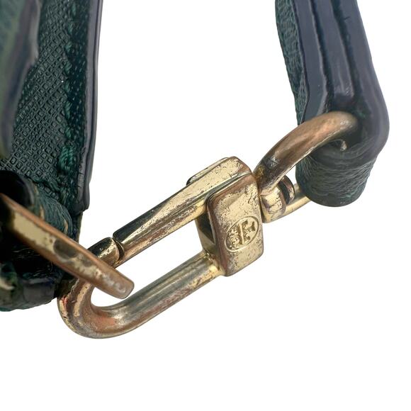 Tory Burch Deep Green Leather Bi-Fold Wallet Wristlet - Picture 10 of 16